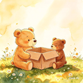 Big Ted Little Ted Cardboard box