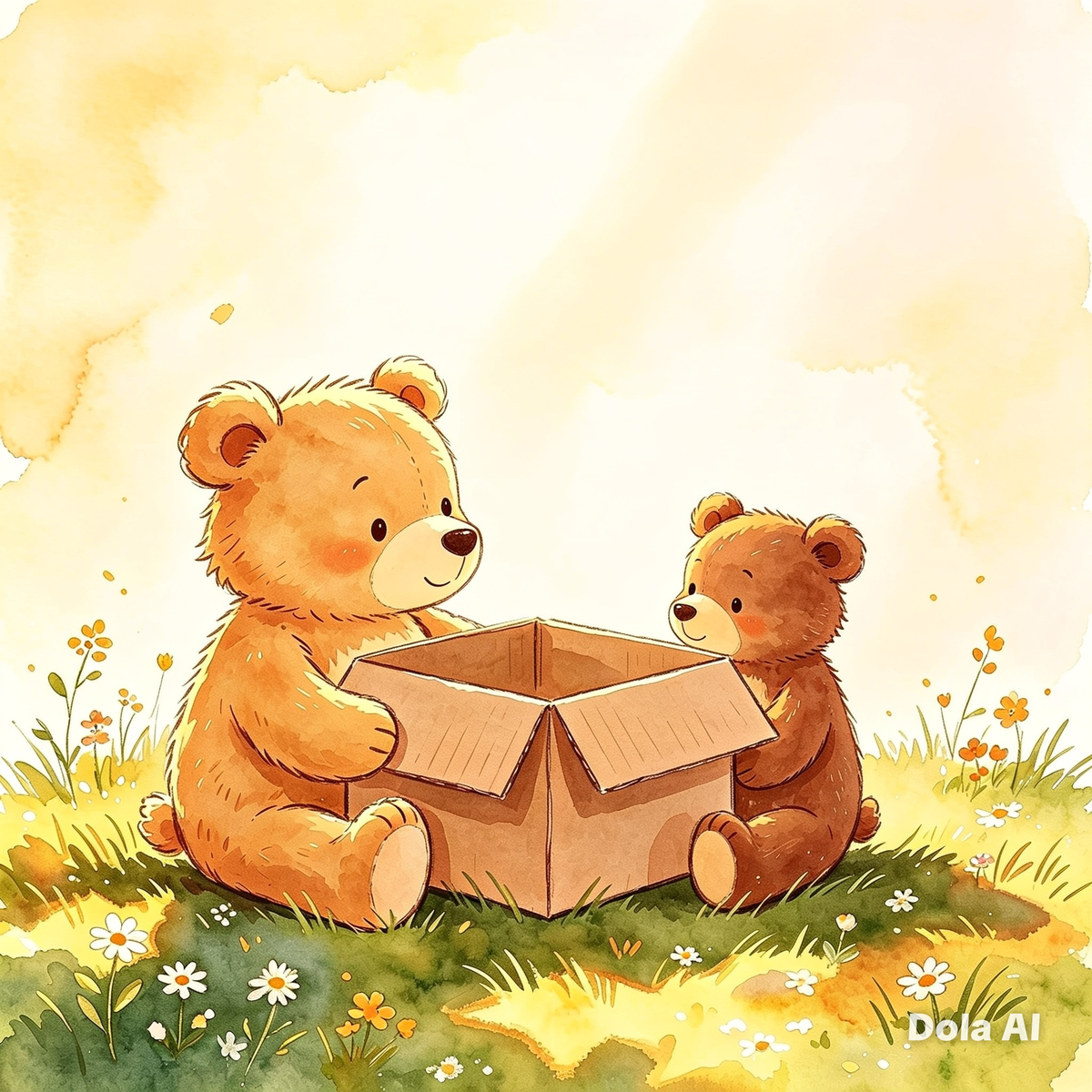 Big Ted Little Ted Cardboard box