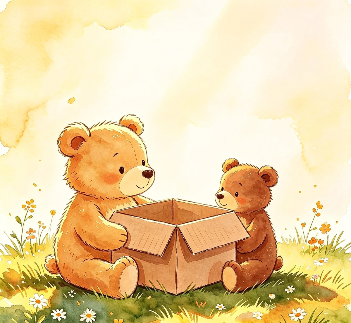 Big Ted Little Ted Cardboard box